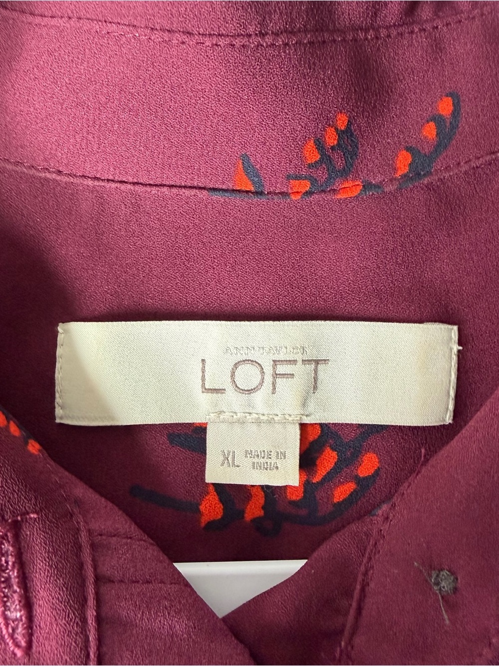 LOFT XL Burgundy Button-Down Shirt - Picture 3 of 6